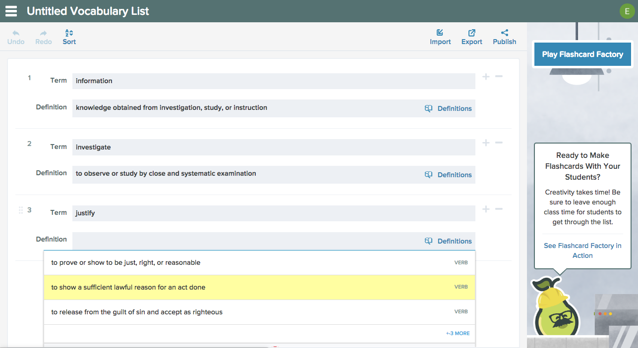 Getting Started with Flashcard Factory